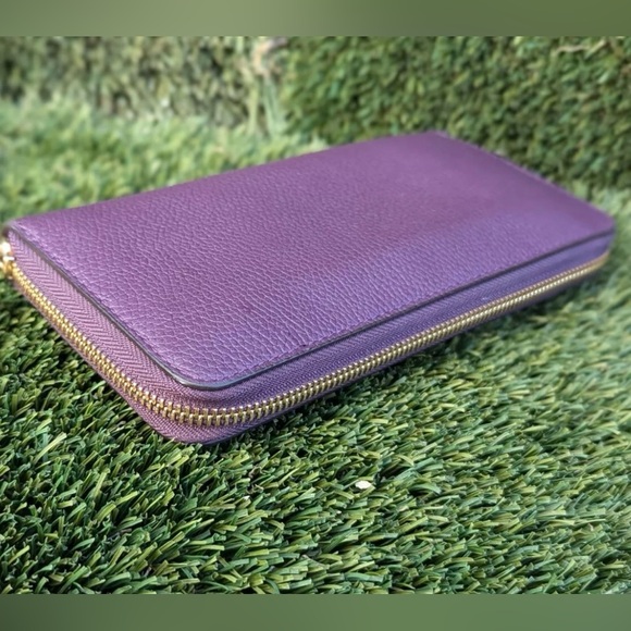 Michael Kors Studio Mercer LEATHER Accordion Tote Purple Satchel PURSE+Wallet - Picture 10 of 13